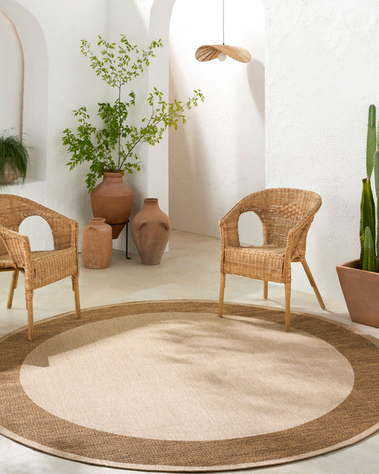 Pismo Beach PMB-2309 8ft Round Machine Woven Indoor/Outdoor Area Rug