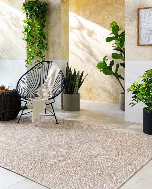 Pismo Beach PMB-2311 8ft Square Machine Woven Indoor/Outdoor Area Rug