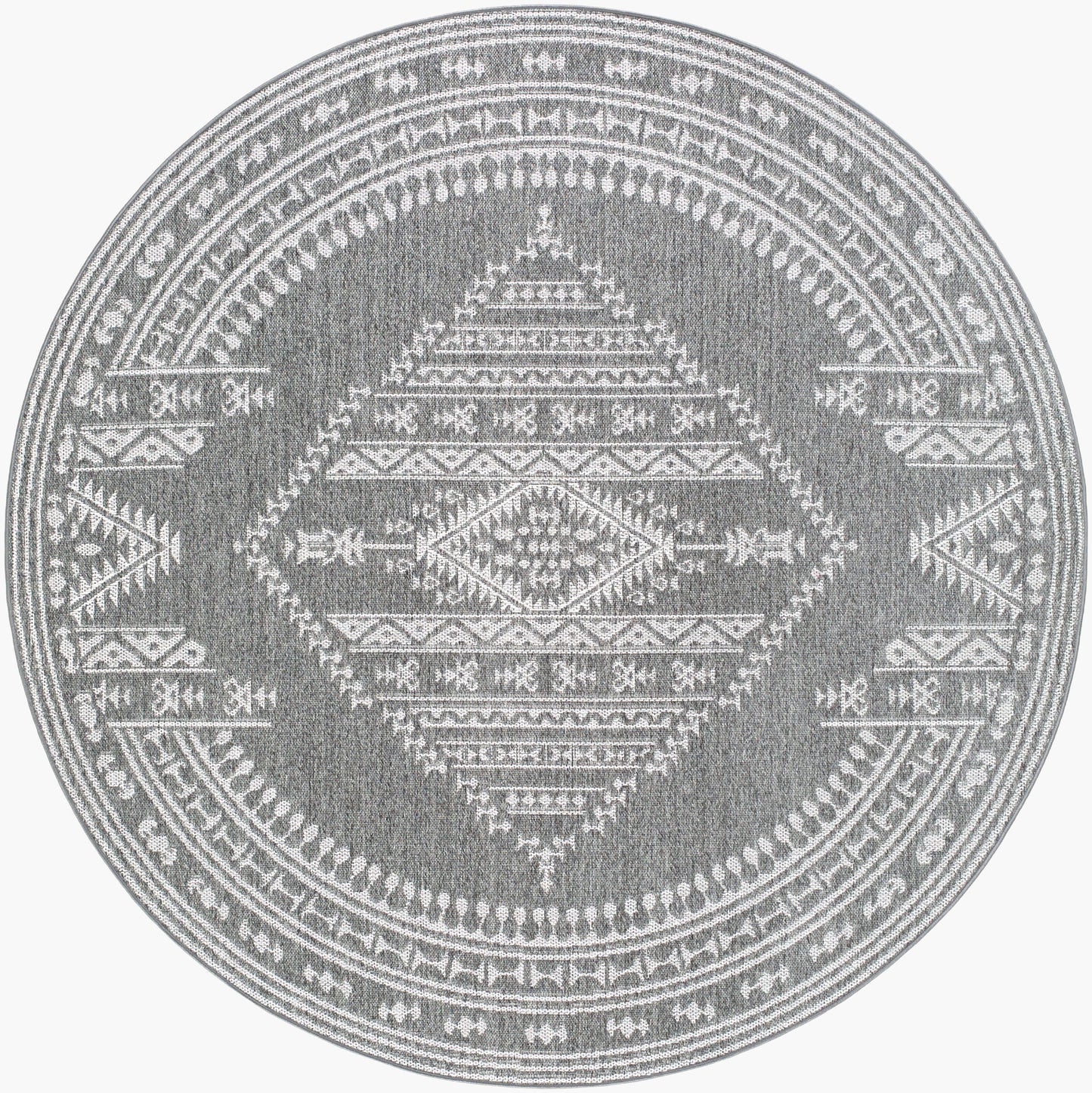 Pismo Beach PMB-2317 8ft Round Machine Woven Indoor/Outdoor Area Rug