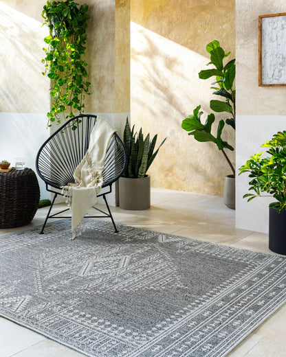 Pismo Beach PMB-2317 8ft Round Machine Woven Indoor/Outdoor Area Rug