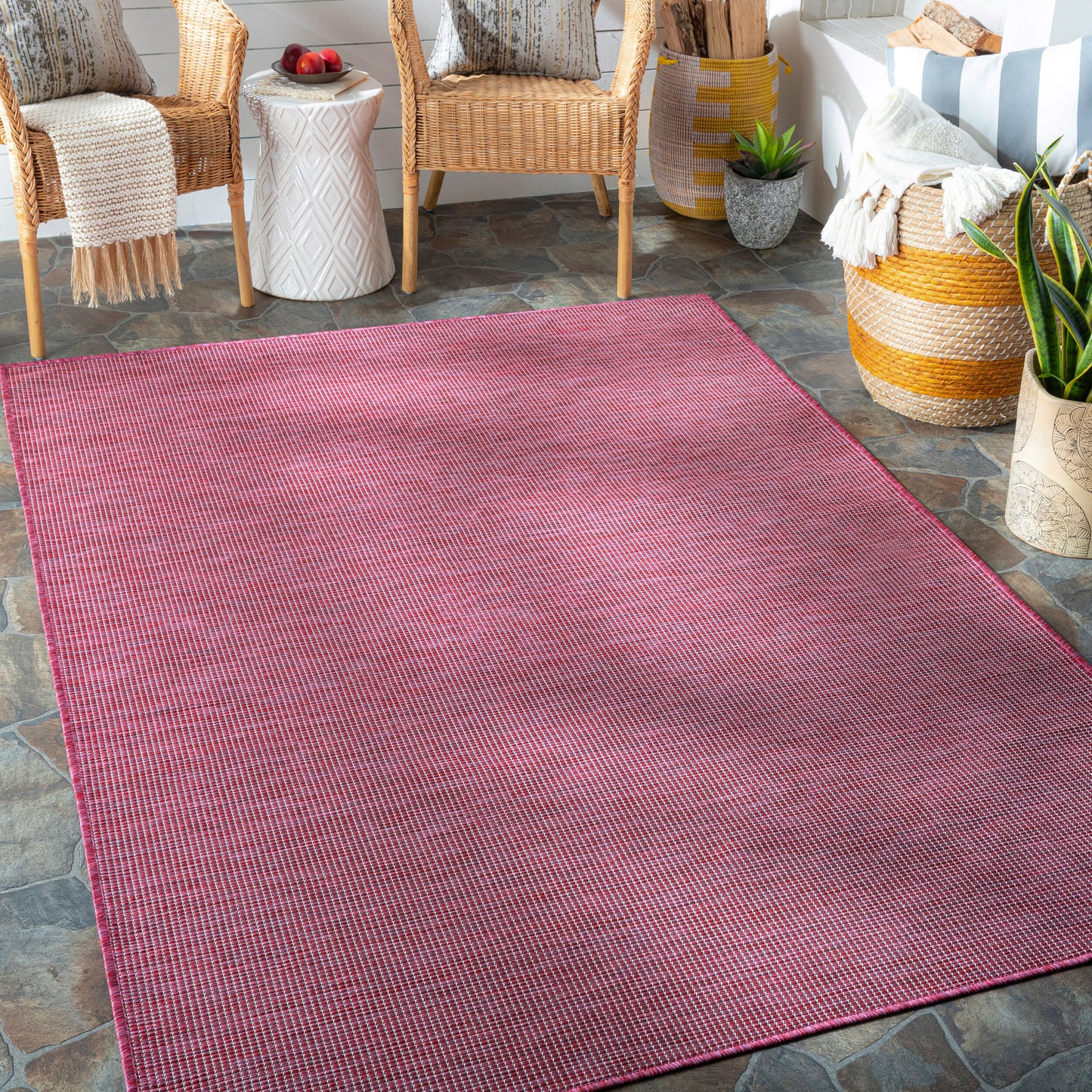 Alfombra Pasadena PSA-2314 de 2,44 m x 3,05 m, tejida a máquina, para interior y exterior