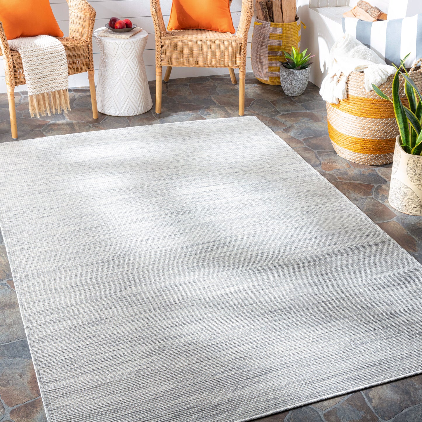 Alfombra Pasadena PSA-2315 de 1,52 m x 2,13 m, tejida a máquina, para interior y exterior