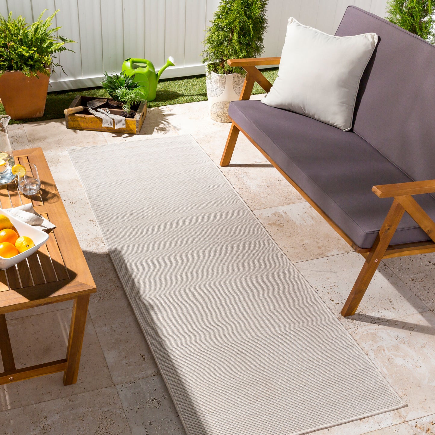 Pasadena PSA-2316 7ft Runner Machine Woven Indoor/Outdoor Runner Rug
