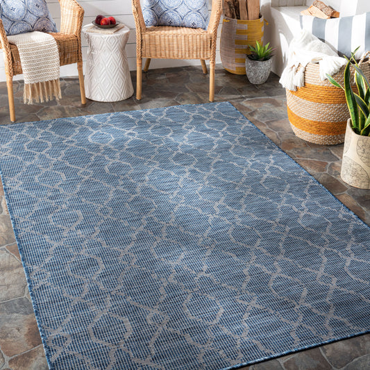 Alfombra Pasadena PSA-2333 de 1,52 m x 2,13 m, tejida a máquina, para interior y exterior
