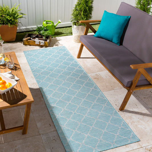 Pasadena PSA-2341 7ft Runner Machine Woven Indoor/Outdoor Runner Rug