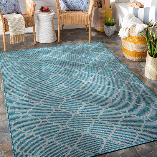 Alfombra decorativa para interior y exterior Pasadena PSA-2342 de 2' x 4', tejida a máquina