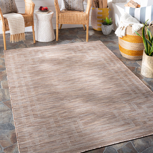 Alfombra Pasadena PSA-2349 de 8' x 10' tejida a máquina para interiores y exteriores