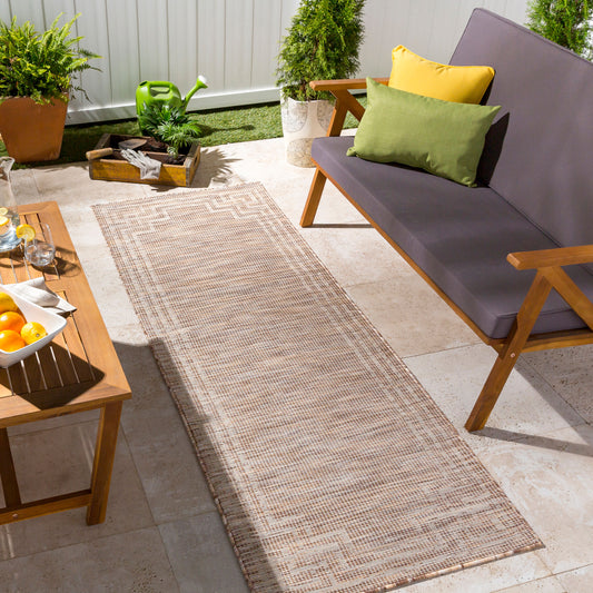 Pasadena PSA-2349 7ft Runner Machine Woven Indoor/Outdoor Runner Rug