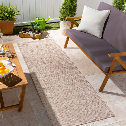 Pasadena PSA-2356 7ft Runner Machine Woven Indoor/Outdoor Runner Rug