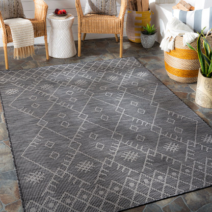 Alfombra decorativa para interior y exterior Pasadena PSA-2362 de 2' x 4', tejida a máquina