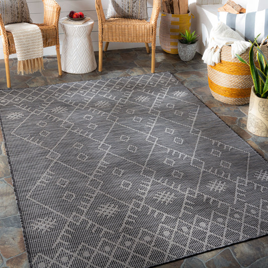 Alfombra decorativa para interior y exterior Pasadena PSA-2362 de 2' x 4', tejida a máquina