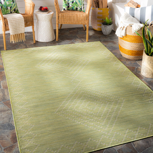 Alfombra decorativa para interior y exterior Pasadena PSA-2366 de 2' x 4', tejida a máquina