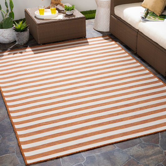 Alfombra decorativa para interior y exterior Pasadena PSA-2380 de 2' x 5', tejida a máquina