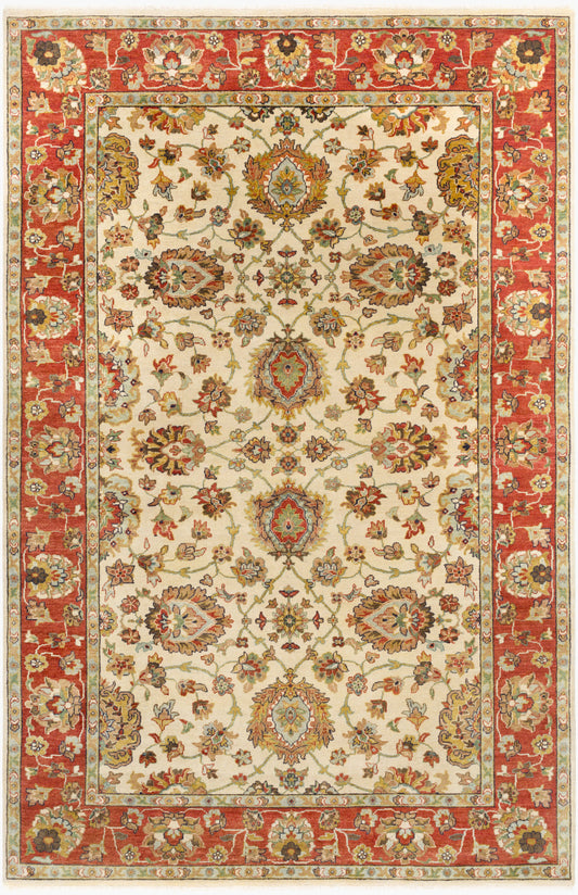 Alfombra de lana hecha a mano Pazyryk PZY-1002 de 1,83 m x 2,74 m