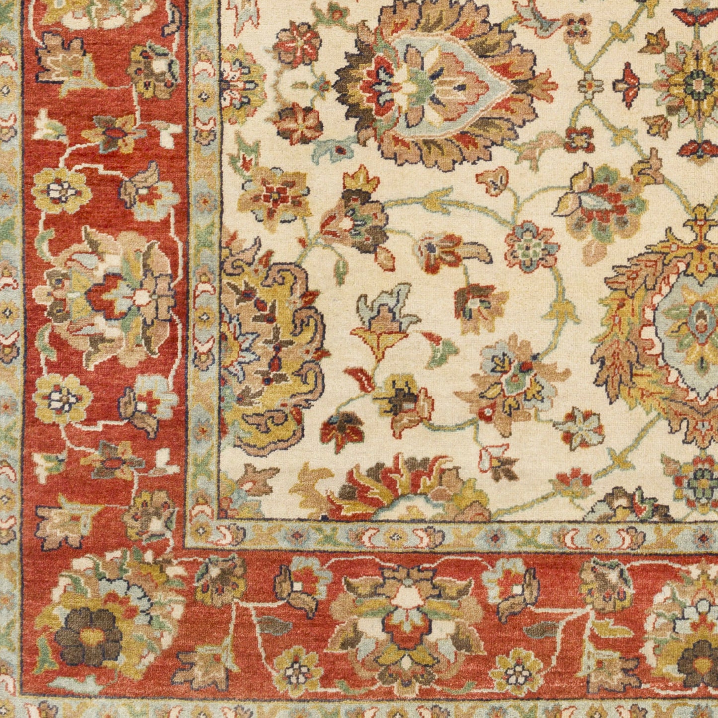 Alfombra de lana hecha a mano Pazyryk PZY-1002 de 1,83 m x 2,74 m