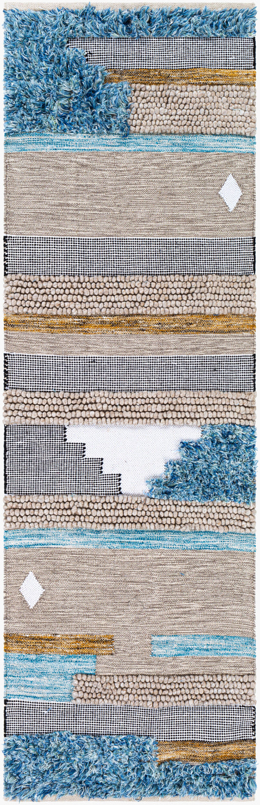 Quenby QUE-2301 8ft Runner Handmade Runner Rug