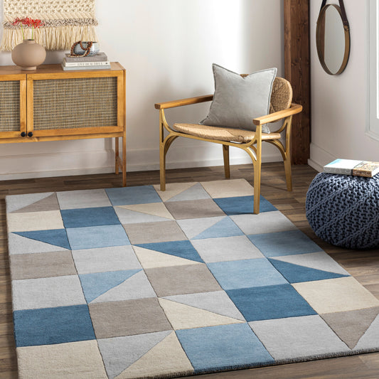 Alfombra decorativa de lana hecha a mano Queens QUN-2308 de 2' x 3'