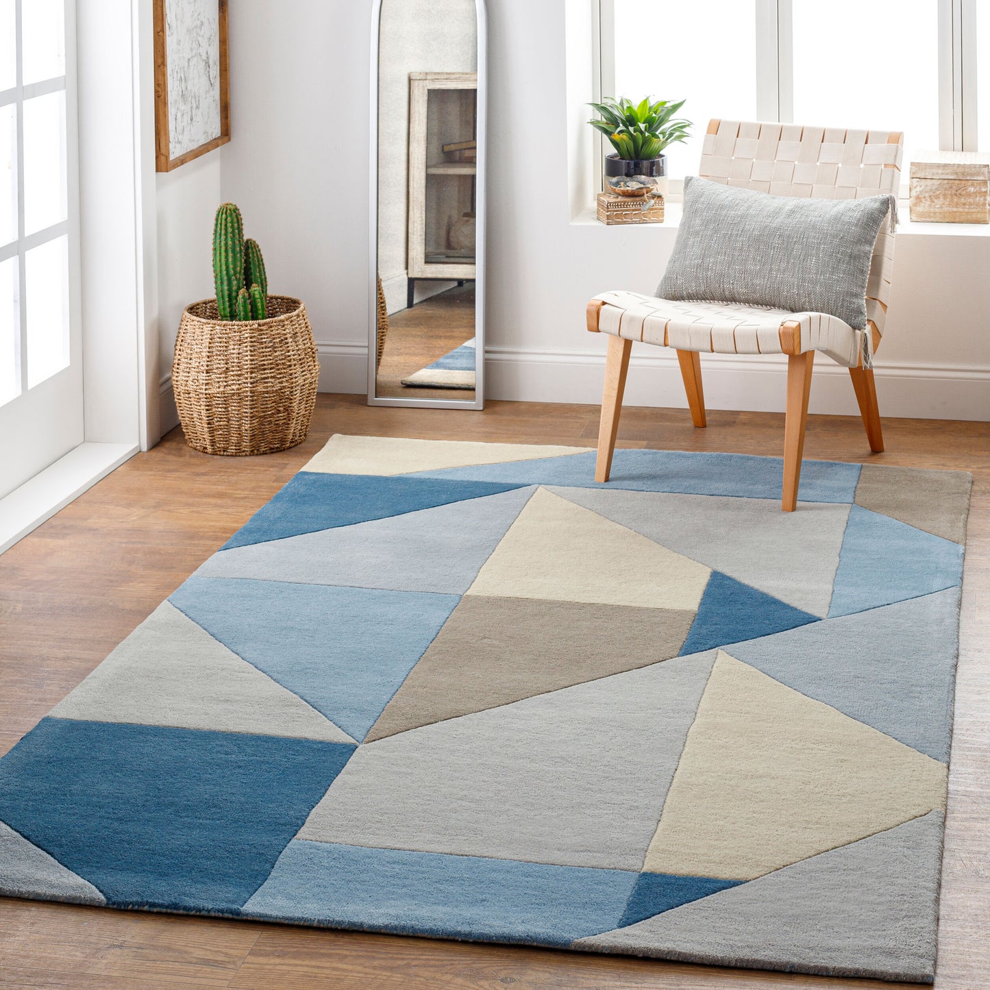 Alfombra decorativa de lana hecha a mano Queens QUN-2309 de 90 x 150 cm
