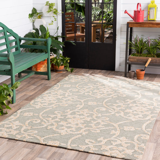 Alfombra redonda Rain RAI-1103 de 2,4 m para interior y exterior, hecha a mano