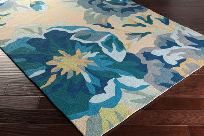 Alfombra redonda Rain RAI-1231 de 2,4 m para interior y exterior, hecha a mano
