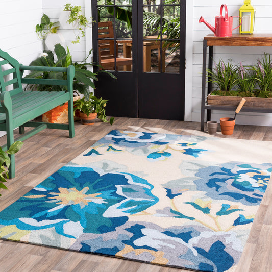 Alfombra redonda Rain RAI-1231 de 2,4 m para interior y exterior, hecha a mano