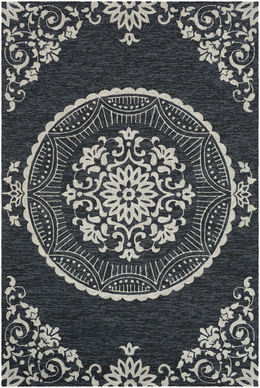 Alfombra decorativa para interiores y exteriores Rain RAI-1283 de 2' x 3' hecha a mano