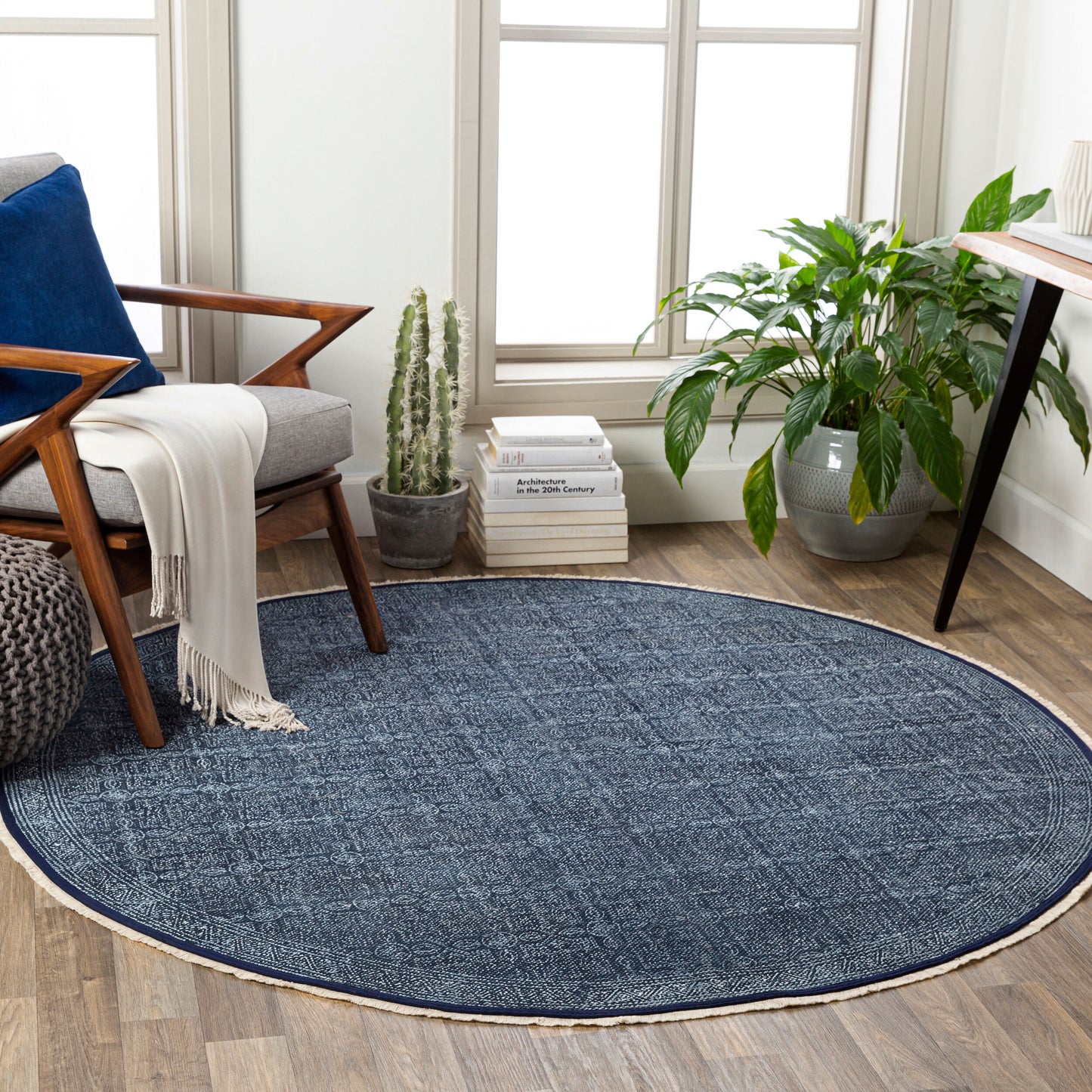 Rajasthan RAJ-2300 8ft Round Handmade Area Rug