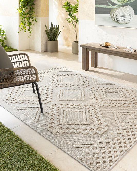 Rockport RPT-2306 7ft Runner Machine Woven Indoor/Outdoor Runner Rug