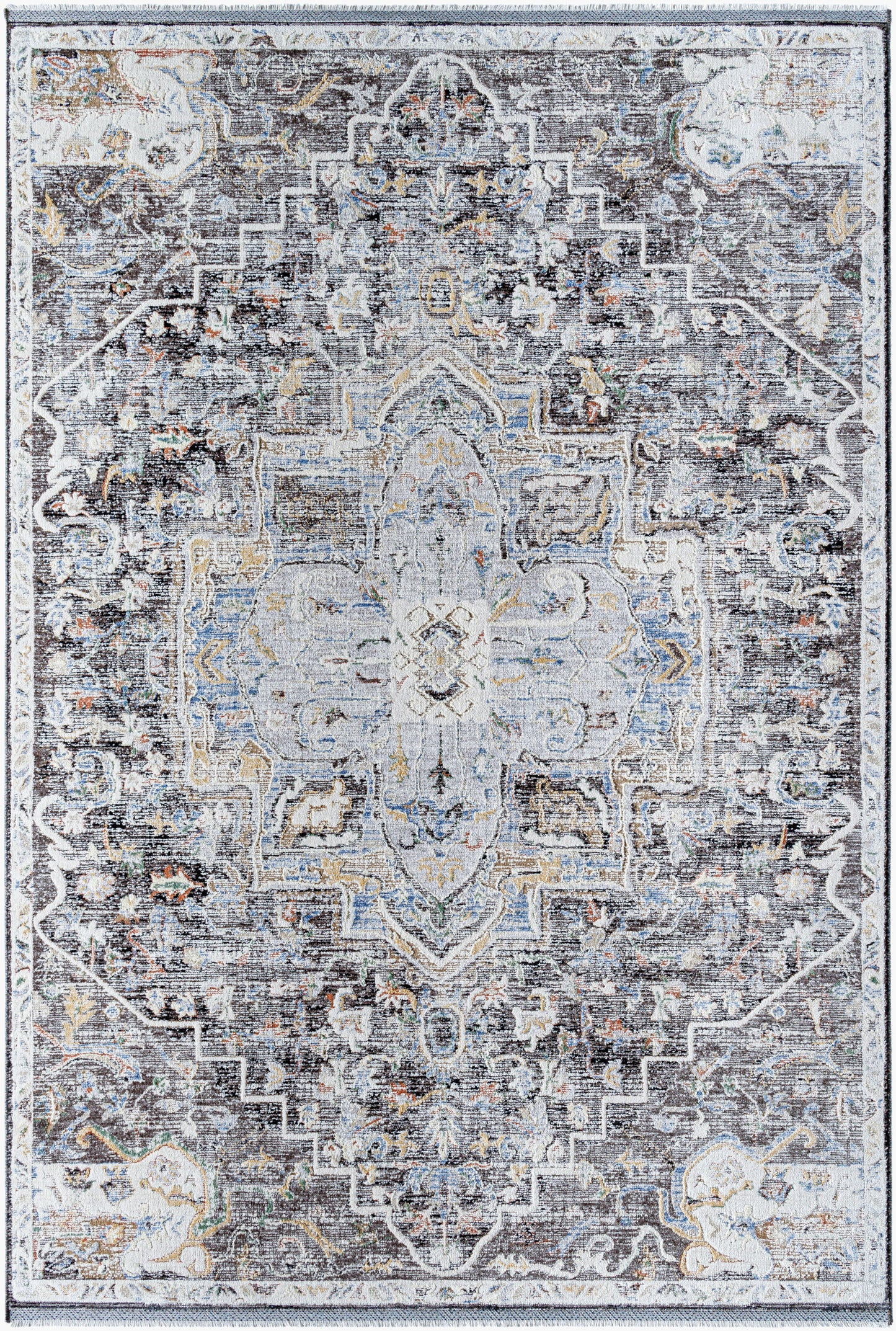 Rivaldo RVD-2301 7ft Round Machine Woven Area Rug