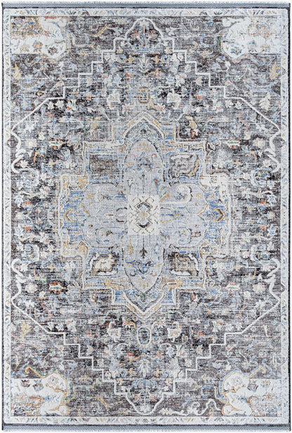 Rivaldo RVD-2301 7ft Round Machine Woven Area Rug