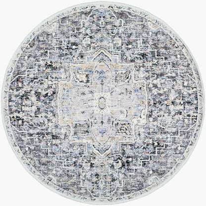 Rivaldo RVD-2301 7ft Round Machine Woven Area Rug