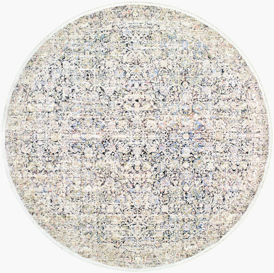 Rivaldo RVD-2302 7ft Round Machine Woven Area Rug