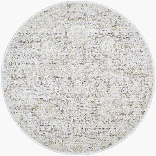 Rivaldo RVD-2303 7ft Round Machine Woven Area Rug