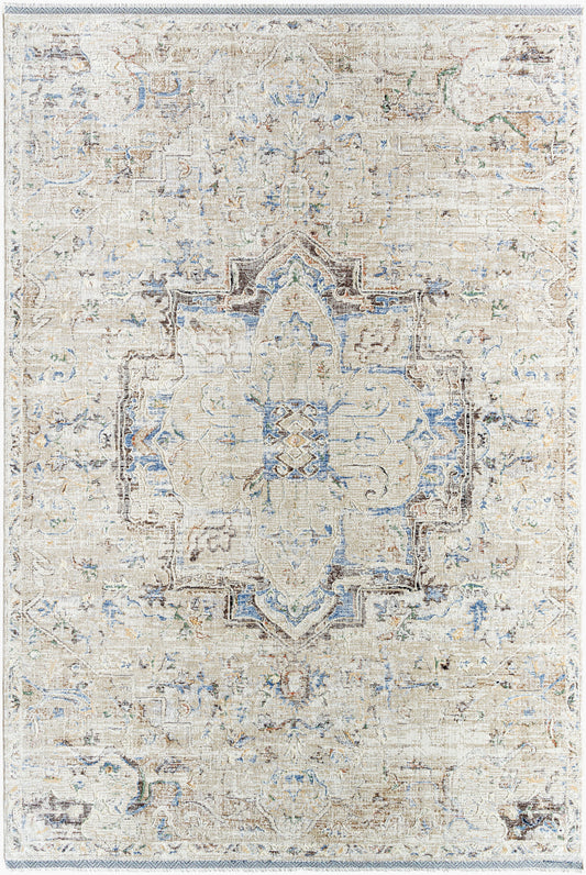 Rivaldo RVD-2308 7ft Round Machine Woven Area Rug