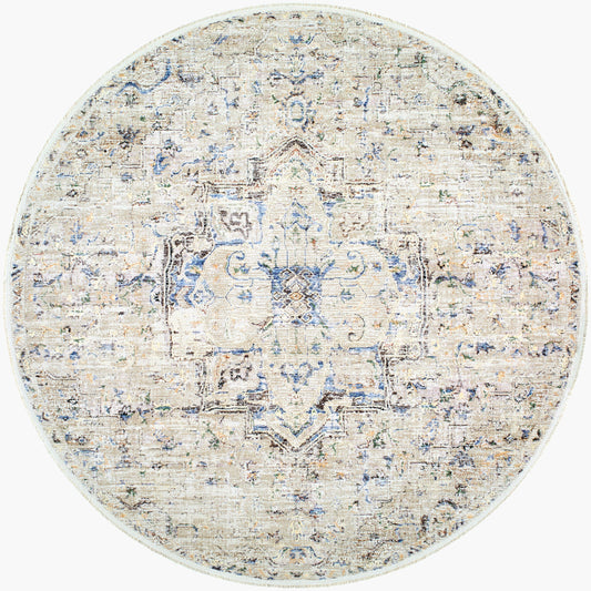 Rivaldo RVD-2308 7ft Round Machine Woven Area Rug