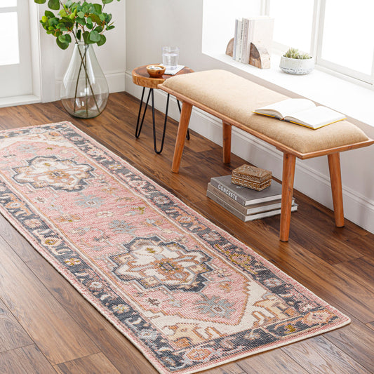 Revere RVE-2304 8ft Runner Handmade Recyled Runner Rug