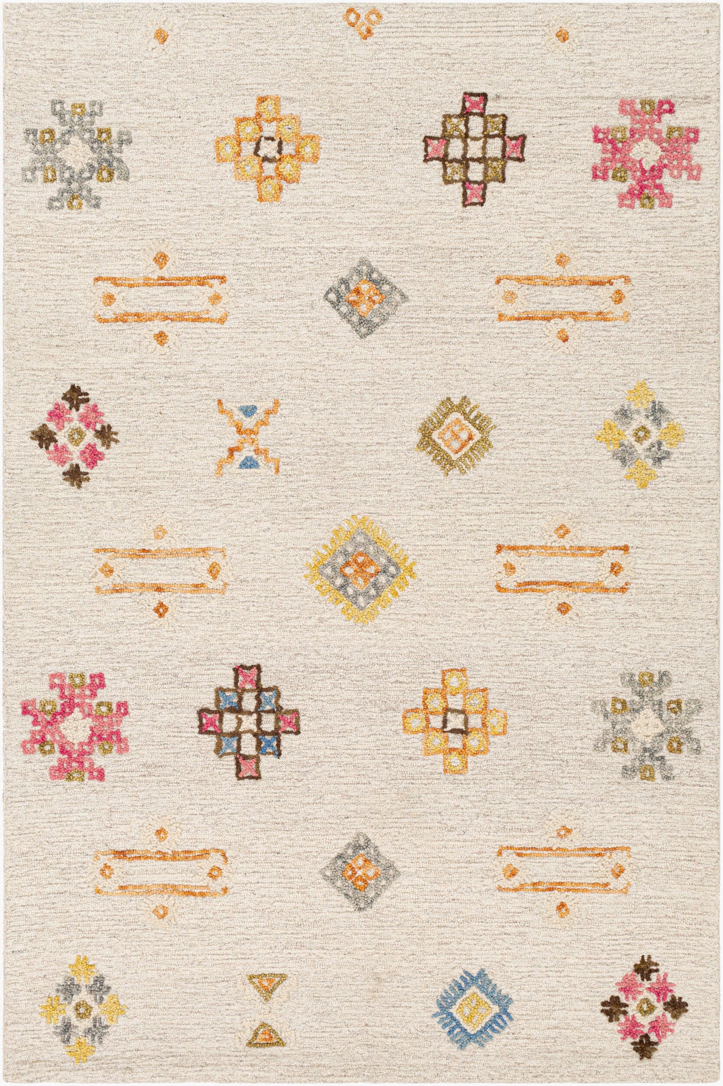 Alfombra decorativa de lana hecha a mano Sabra SAR-2303 de 2' x 3'