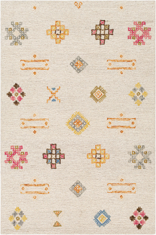 Alfombra decorativa de lana hecha a mano Sabra SAR-2303 de 2' x 3'