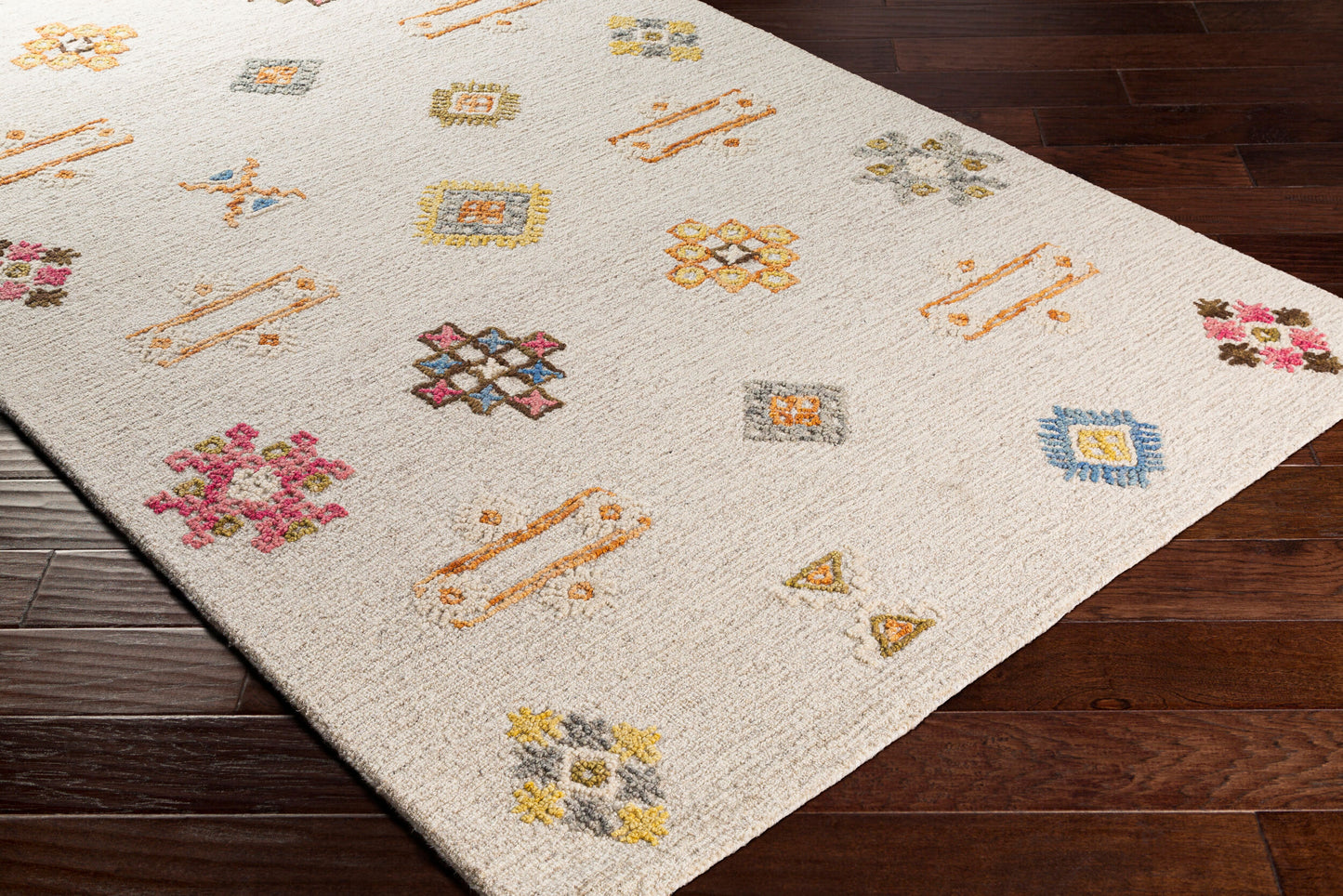 Alfombra decorativa de lana hecha a mano Sabra SAR-2303 de 2' x 3'