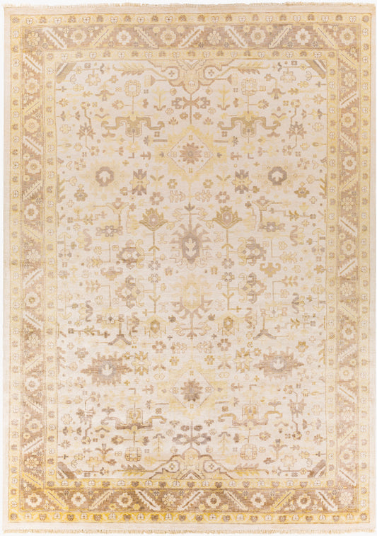 Alfombra Sabine SBN-1000 de seda sintética hecha a mano de 2,44 m x 3,34 m