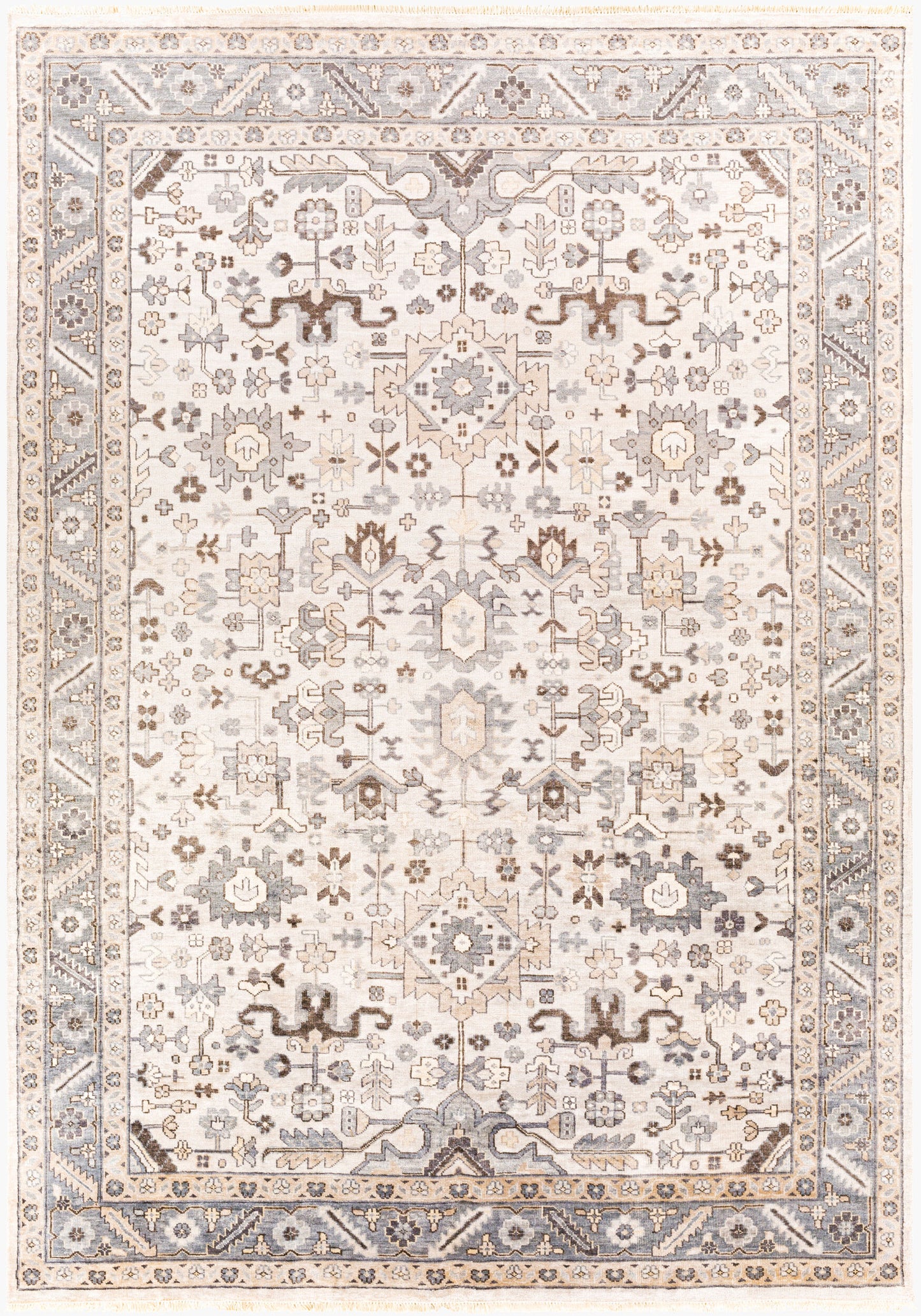 Alfombra Sabine SBN-1001 de seda sintética hecha a mano de 2,44 m x 3,34 m