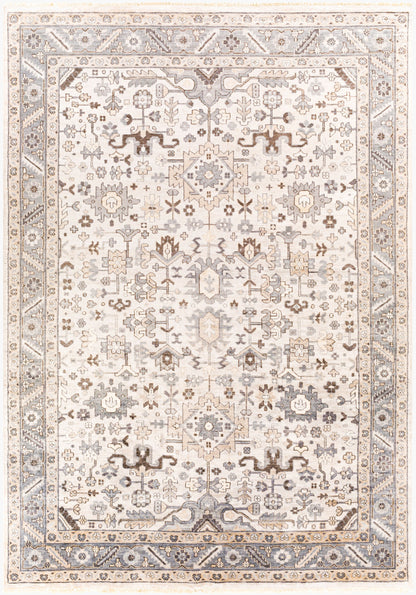 Alfombra Sabine SBN-1001 de seda sintética hecha a mano de 2,44 m x 3,34 m