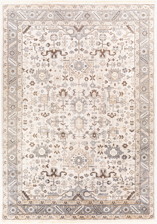 Alfombra Sabine SBN-1001 de seda sintética hecha a mano de 2,44 m x 3,34 m
