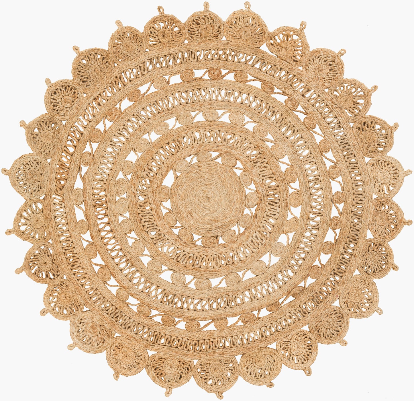 Sundaze SDZ-1003 3ft Round Handmade Jute Accent Rug