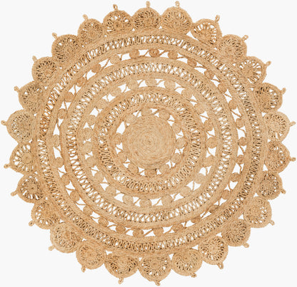 Sundaze SDZ-1003 3ft Round Handmade Jute Accent Rug