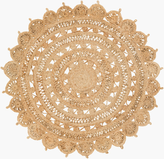 Sundaze SDZ-1003 3ft Round Handmade Jute Accent Rug