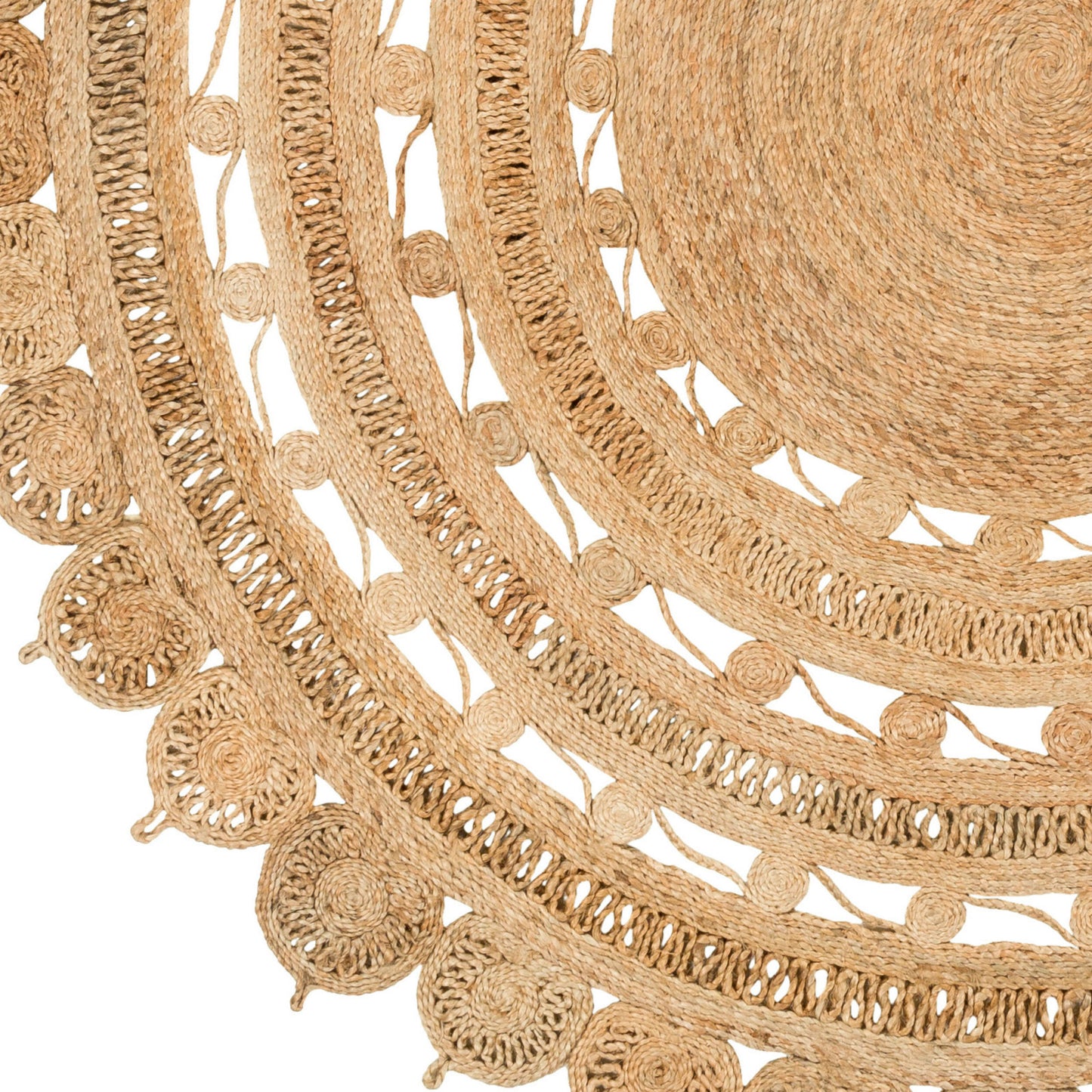 Sundaze SDZ-1003 3ft Round Handmade Jute Accent Rug