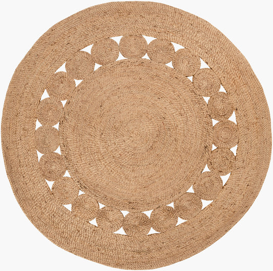 Sundaze SDZ-1008 3ft Round Handmade Jute Accent Rug