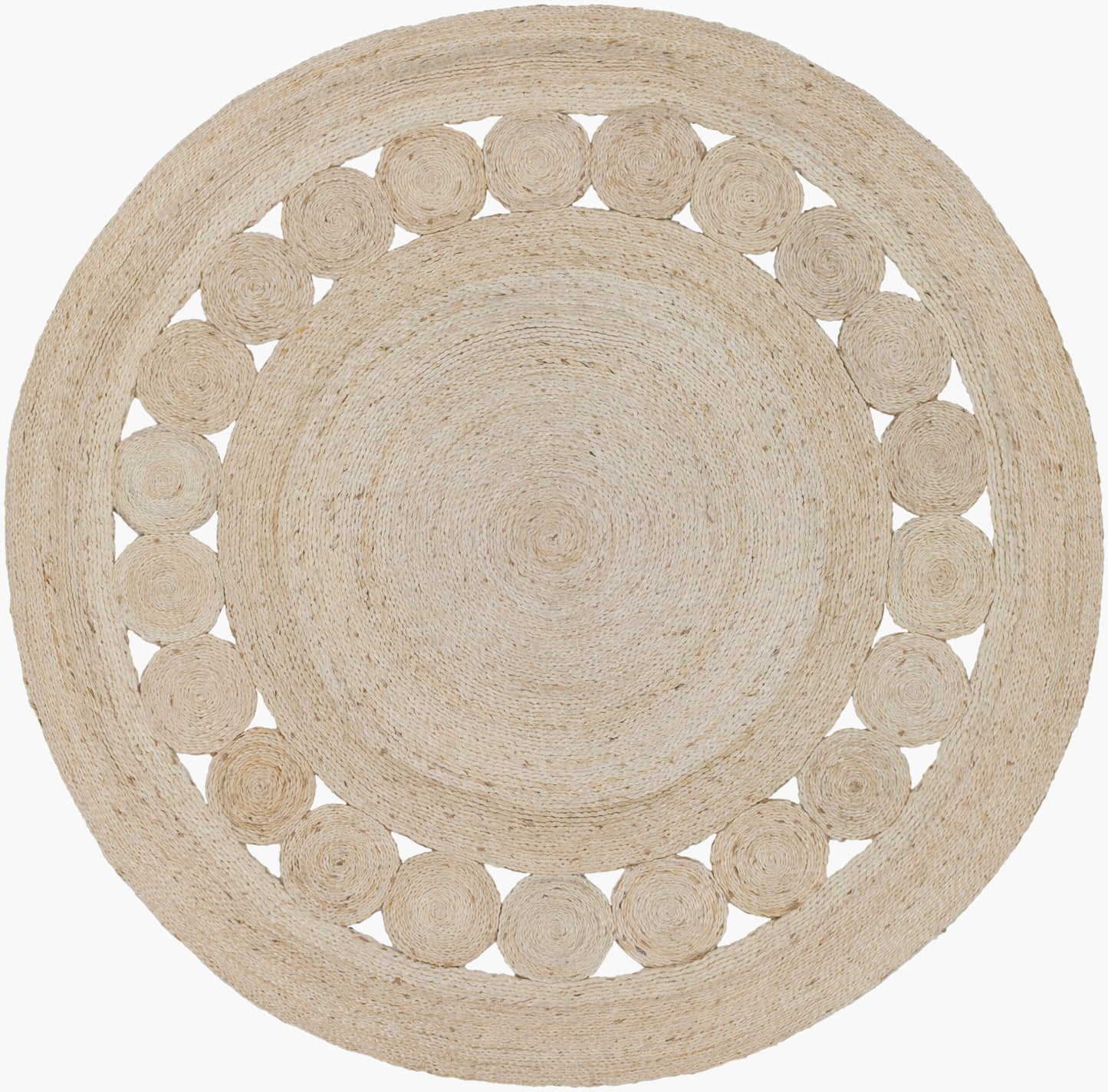 Sundaze SDZ-1009 3ft Round Handmade Jute Accent Rug