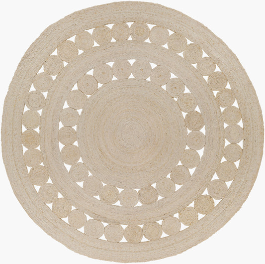 Alfombra redonda de yute Sundaze SDZ-1009 de 2,4 m, hecha a mano